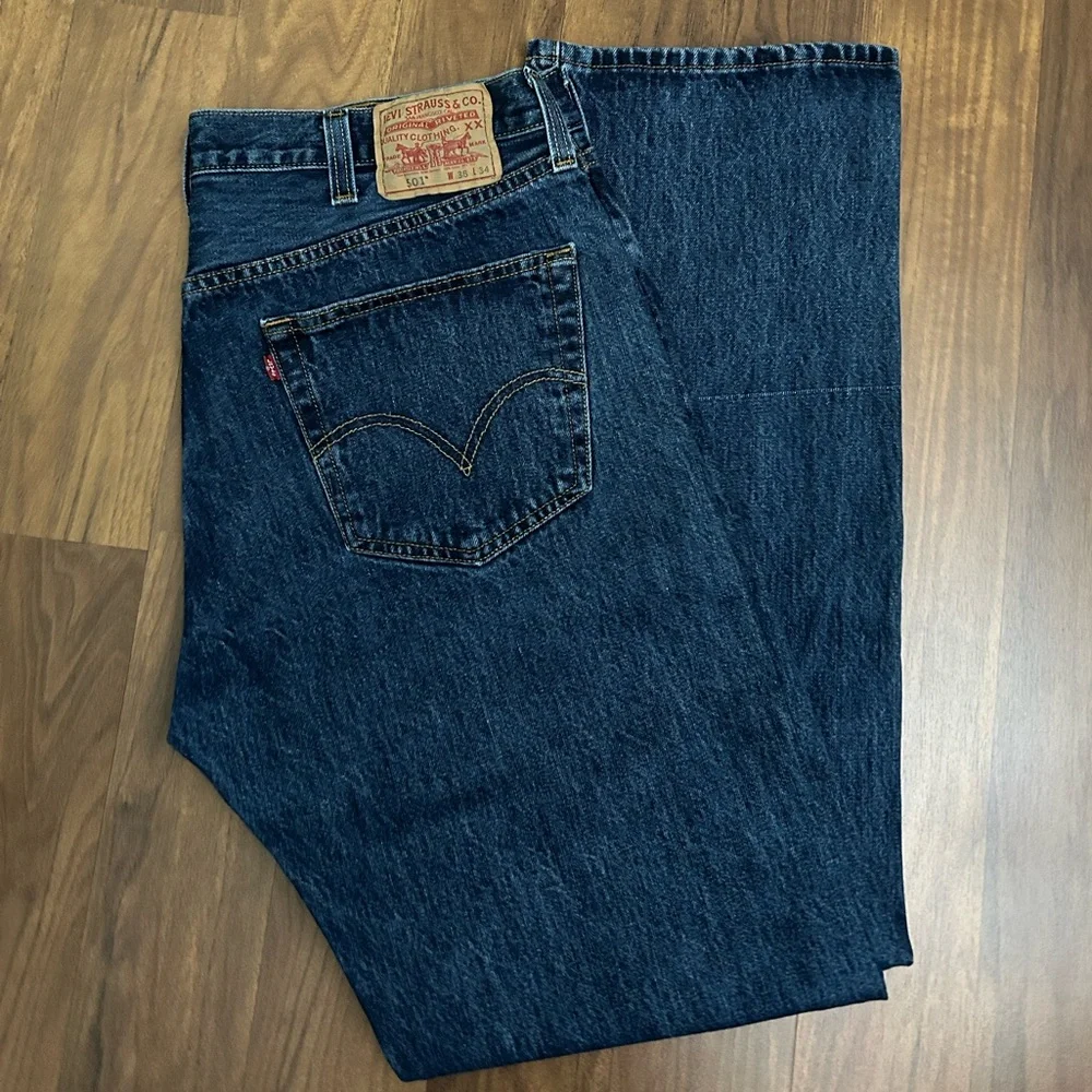 Levi's 501 Men's Deep Blue Straight Leg Button-Fly Jeans Size W38 L34(Tag)